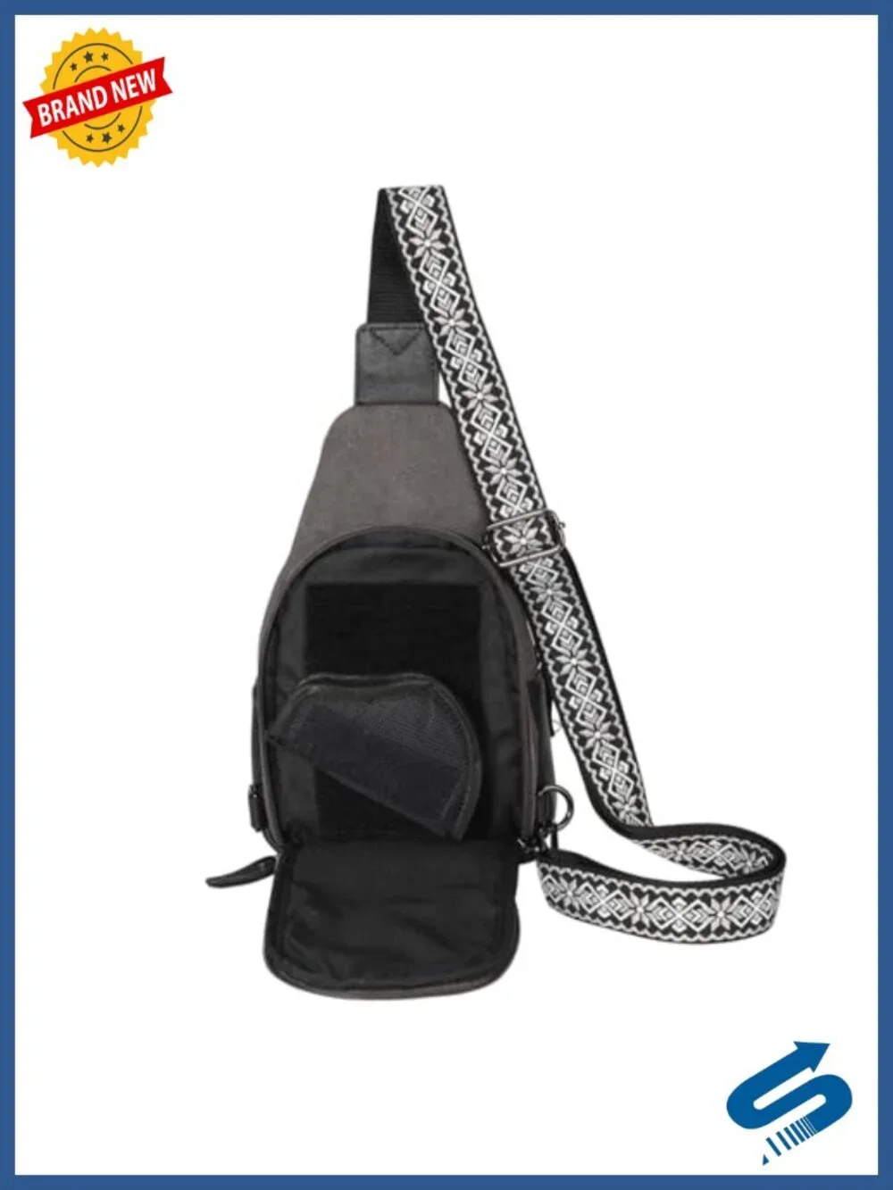 Canvas & Leather Concealed Carry Sling Bag with Universal Holster